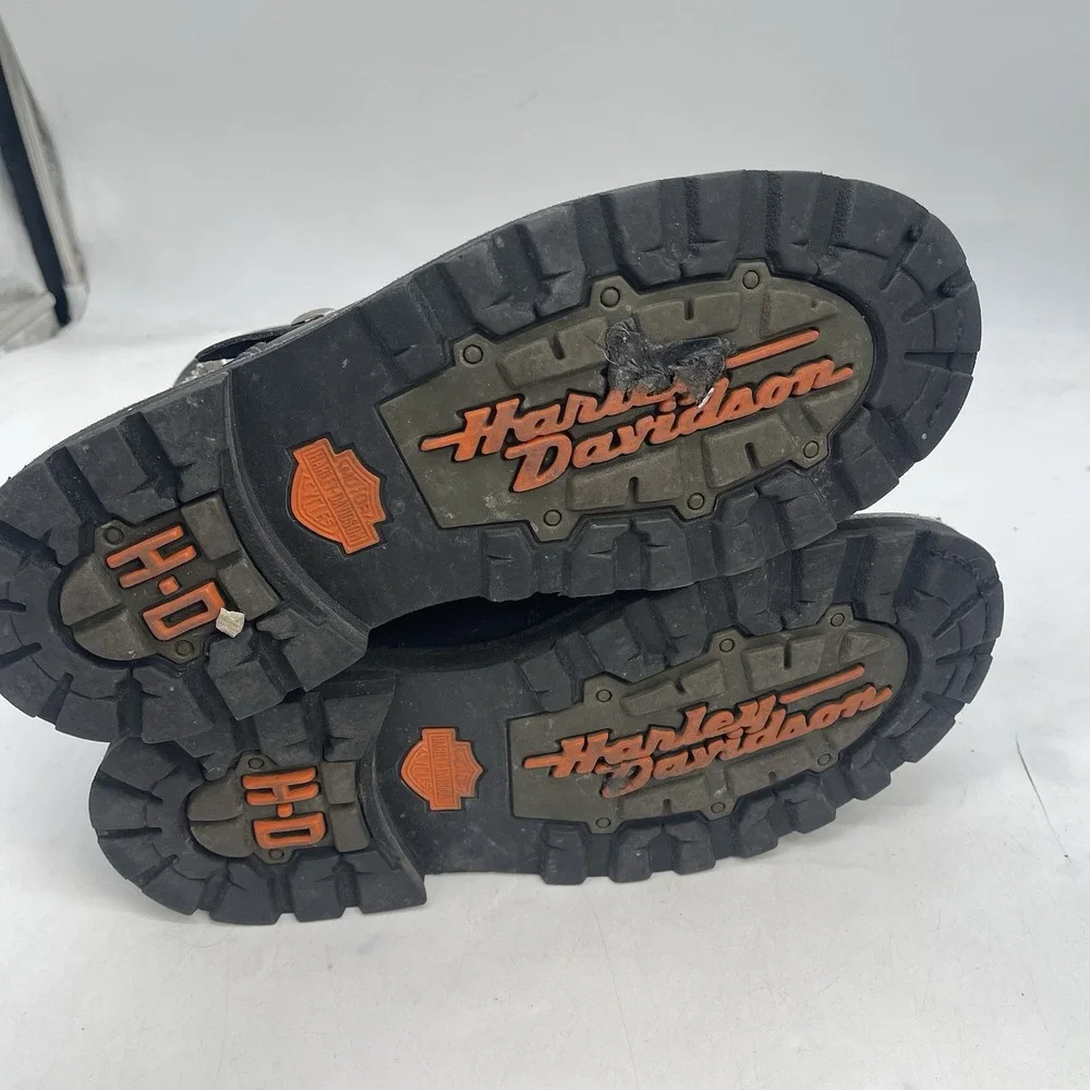 Harley Davidson Motorcycle Boots Mens 10 Brake Buckle Black Leather D91684